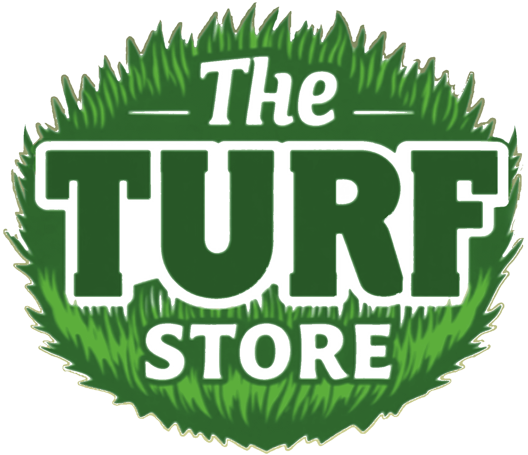 Logo of The Turf Store with grass design